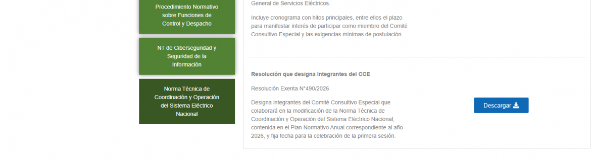CNE designa a integrantes del Comité Consultivo Especial para la modificación de la Norma Técnica de Coordinación y Operación del Sistema Eléctrico Nacional